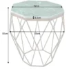 Abstrakter Beistelltisch DIAMOND 50cm grün Marmor messing Metall