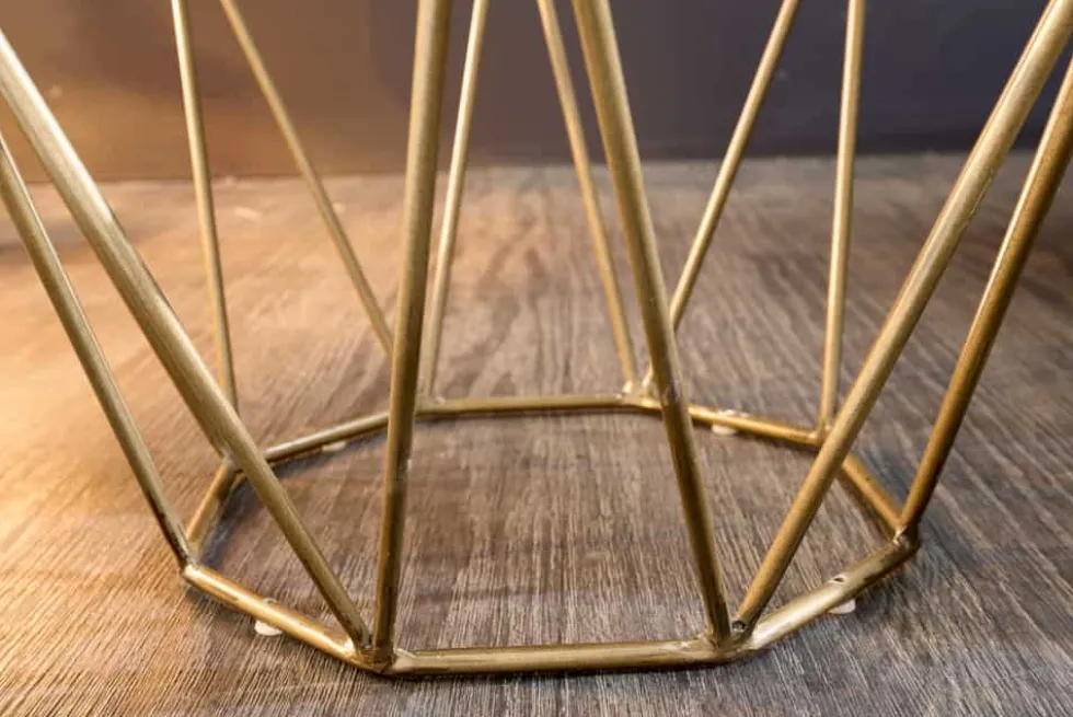 Abstrakter Beistelltisch DIAMOND 50cm grün Marmor messing Metall