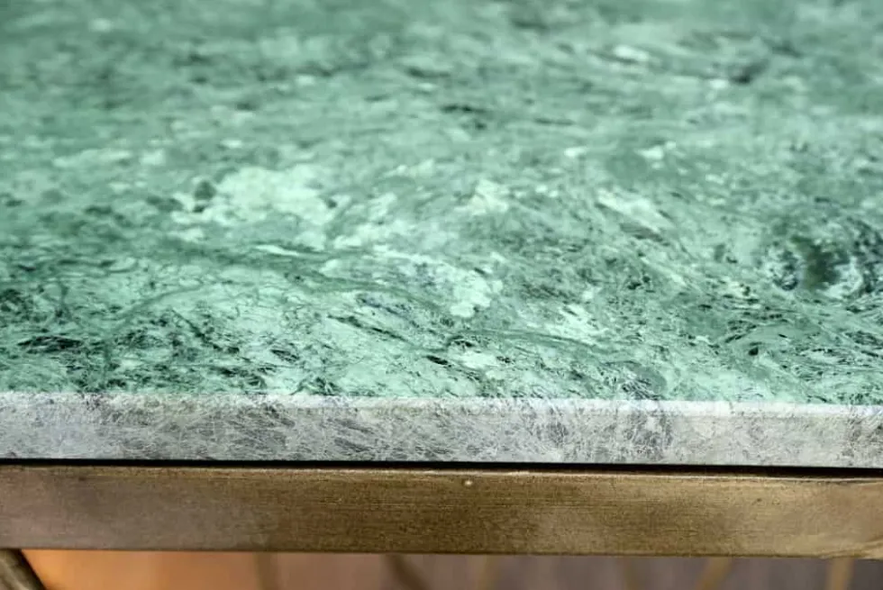 Abstrakter Beistelltisch DIAMOND 50cm grün Marmor messing Metall