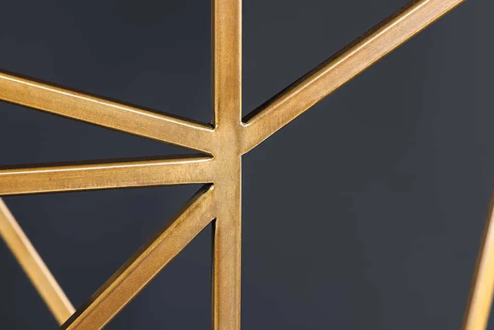 Abstrakter Konsolentisch DIAMOND 120cm natur messing Mangoholz Metallgestell