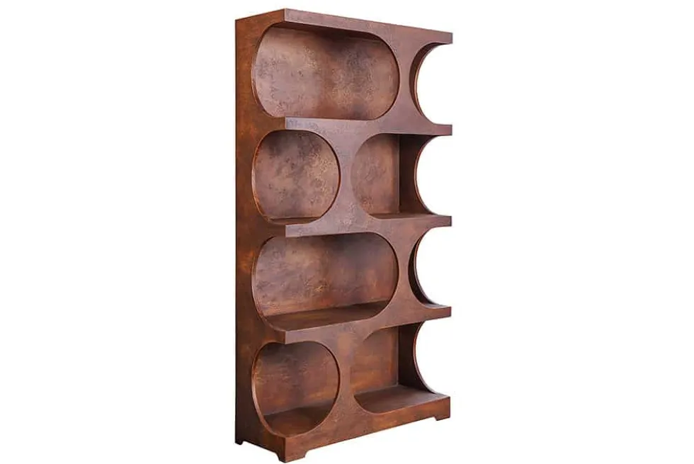 Abstraktes Regal ART AMBIENTE 180cm kupfer Beton Edelrost-Look Standregal