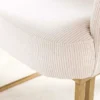 Armlehnen Stuhl EXTRAVAGANCIA beige Cord Metall brushed champagner gold