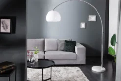 Ausziehbare Bogenlampe LOUNGE DEAL 175-205cm weiß Marmorfuß Stehlampe