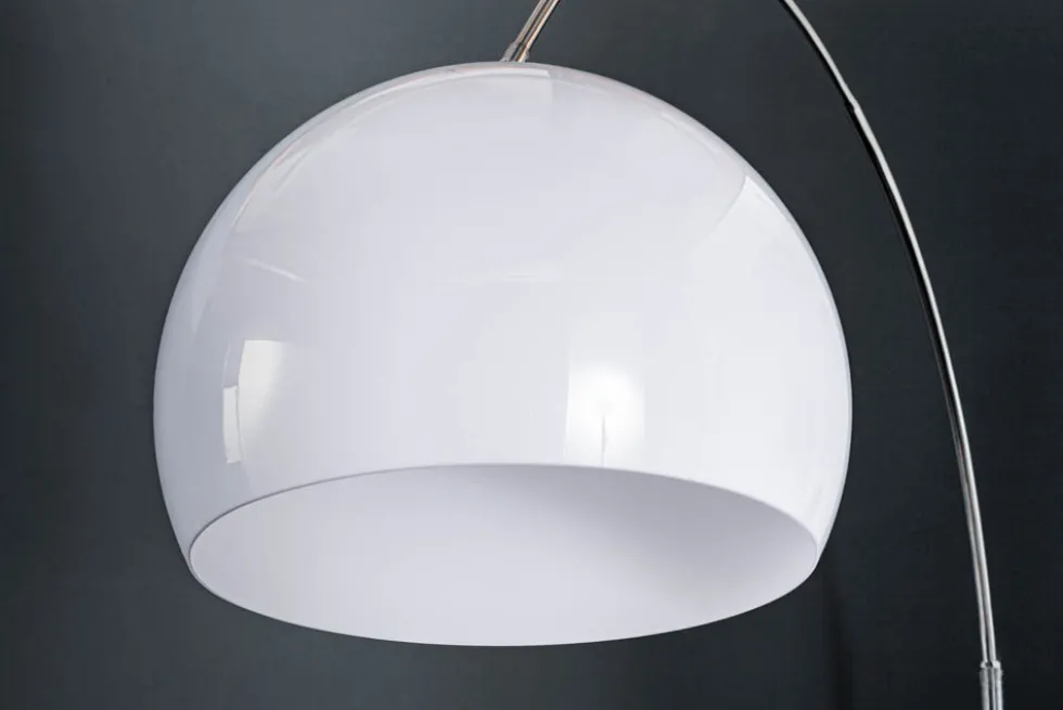 Ausziehbare Bogenlampe LOUNGE DEAL 175-205cm weiß Marmorfuß Stehlampe