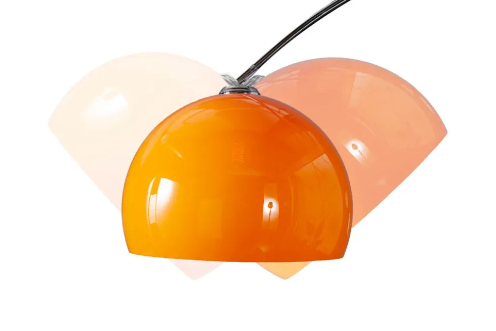 Ausziehbare Bogenlampe LOUNGE DEAL 175-205cm orange Marmorfuß Stehlampe