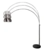 Ausziehbare Bogenlampe LOUNGE DEAL 170-210cm chrom gebürstet Marmorfuß Stehlampe