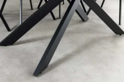 Ausziehbarer Esstisch ALPINE 160-200cm anthrazit Keramik schwarzes Metallgestell