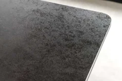 Ausziehbarer Esstisch ALPINE 160-200cm anthrazit Keramik schwarzes Metallgestell