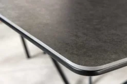 Ausziehbarer Esstisch ALPINE 160-200cm anthrazit Keramik schwarzes Metallgestell