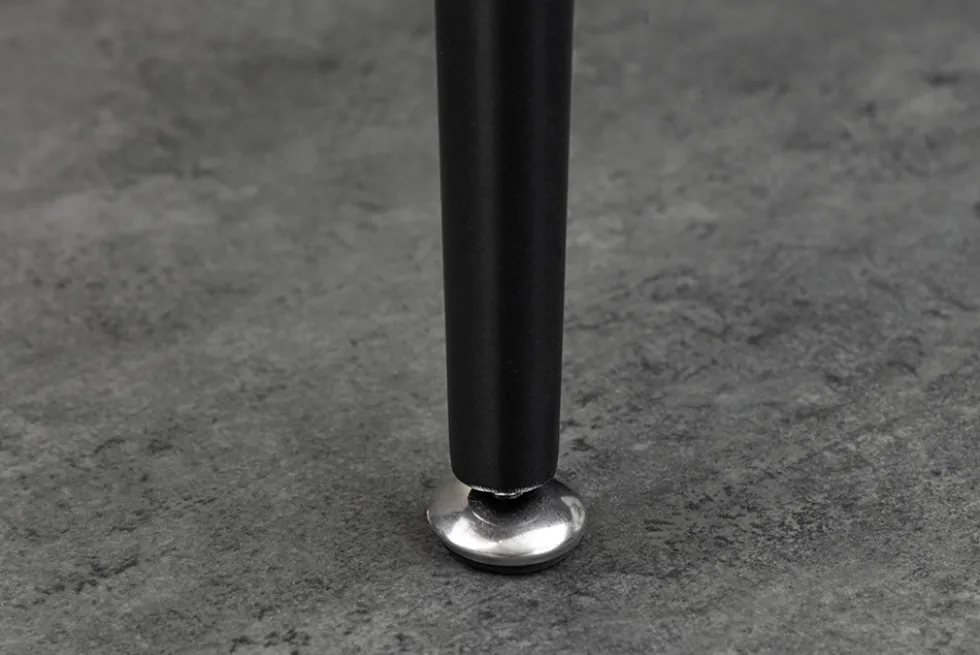Ausziehbarer Esstisch APARTMENT 120-160cm grau Beton-Design schwarzes Metallgestell