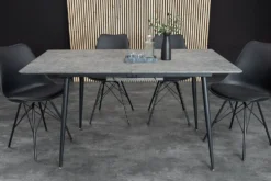 Ausziehbarer Esstisch APARTMENT 120-160cm grau Beton-Design schwarzes Metallgestell