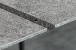 Ausziehbarer Esstisch APARTMENT 120-160cm grau Beton-Design schwarzes Metallgestell