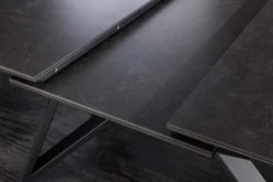 Ausziehbarer Esstisch ATLAS 160-200cm graphit grau Keramik schwarz Metall