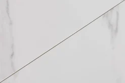 Ausziehbarer Esstisch ATLAS 160-200cm weiß Keramik schwarz Metall