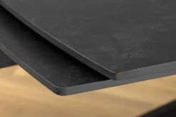 Ausziehbarer Esstisch COSMOS 160-240cm anthrazit Keramik schwarzes Metallgestell