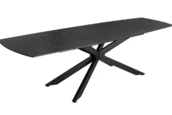 Ausziehbarer Esstisch COSMOS 160-240cm anthrazit Keramik schwarzes Metallgestell