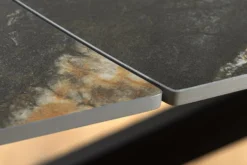 Ausziehbarer Esstisch COSMOS 160-240cm Aurora Oro schwarz gold sand Keramik Metallgestell