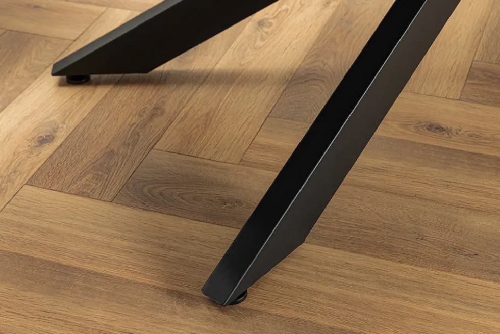 Ausziehbarer Esstisch COSMOS 160-240cm Aurora Oro schwarz gold sand Keramik Metallgestell