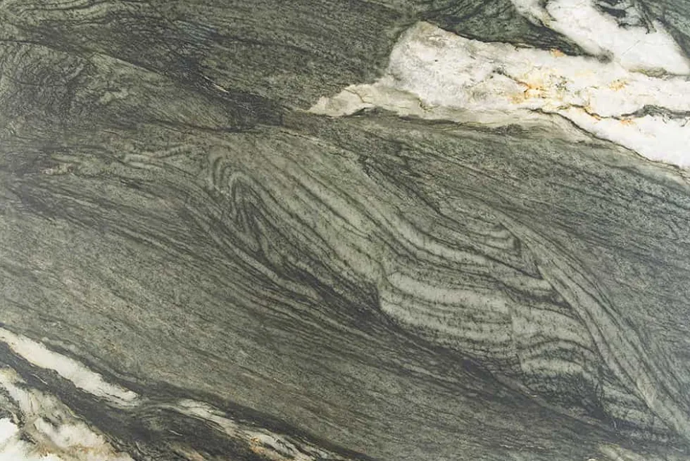 Ausziehbarer Esstisch ELEMENTS 180-260cm taupe grau spanische Keramik Walnuss Gestell