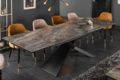 Ausziehbarer Esstisch EUPHORIA 180-220-260cm taupe anthrazit Keramik made in Italy