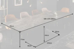 Ausziehbarer Esstisch EUPHORIA 180-220-260cm taupe anthrazit Keramik made in Italy