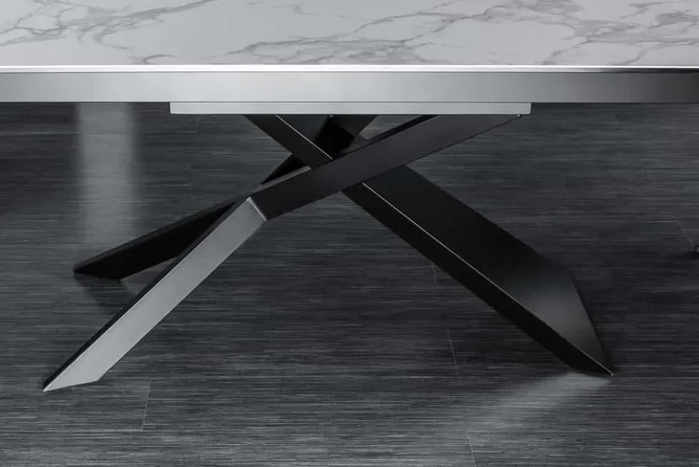 Ausziehbarer Esstisch EUPHORIA 180-220-260cm Marmor weiß Keramik made in Italy