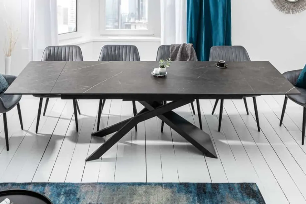 Ausziehbarer Esstisch EUPHORIA 180-220-260cm Graphit Keramik made in Italy