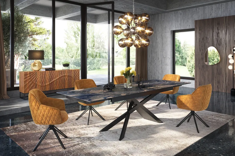 Ausziehbarer Esstisch EUPHORIA 180-220-260cm taupe Keramik made in Italy