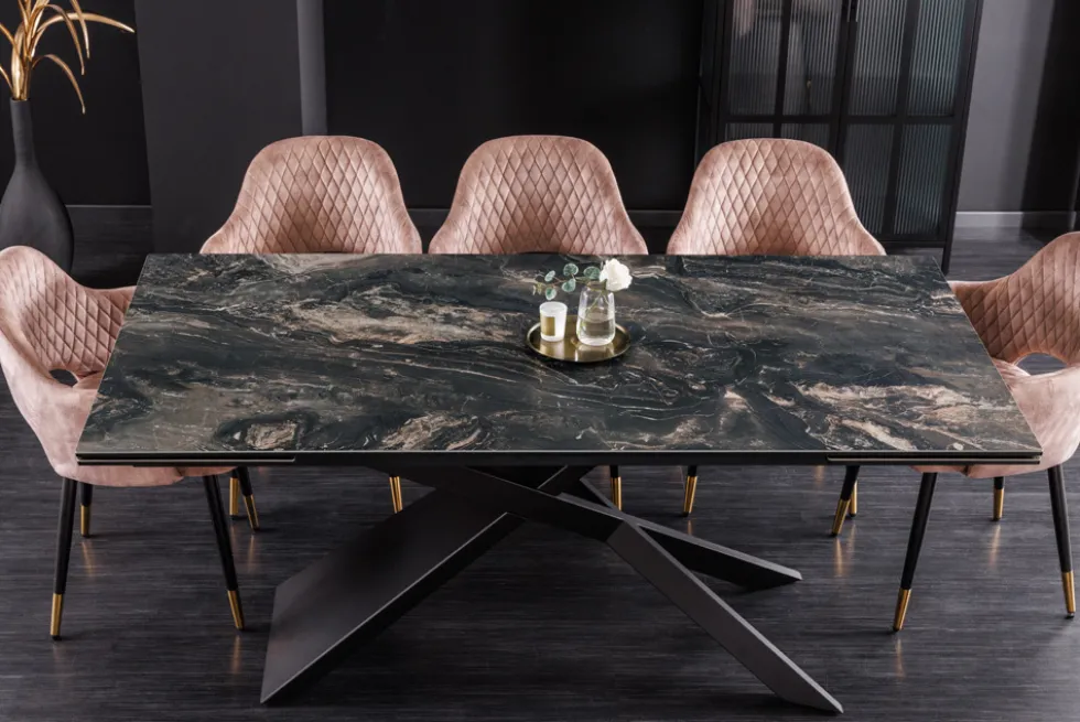 Ausziehbarer Esstisch EUPHORIA 180-220-260cm taupe Keramik made in Italy