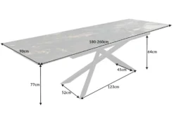 Ausziehbarer Esstisch EUPHORIA 180-220-260cm taupe Keramik made in Italy
