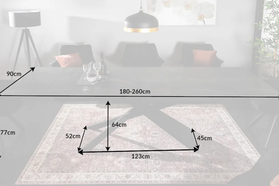 Ausziehbarer Esstisch EUPHORIA 180-220-260cm anthrazit Lava Keramik made in Italy