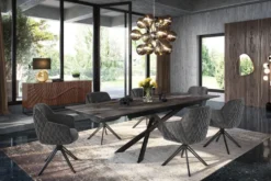 Ausziehbarer Esstisch EUPHORIA 180-220-260cm anthrazit Lava Keramik made in Italy