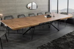 Ausziehbarer Esstisch GIANT 200-320cm natur Walnuss schwarz Metall