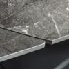 Ausziehbarer Esstisch INCEPTION 130-190cm anthrazit oval Keramik schwarz Metall