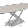 Ausziehbarer Esstisch INCEPTION 130-190cm rost oval Keramik bronze Gestell