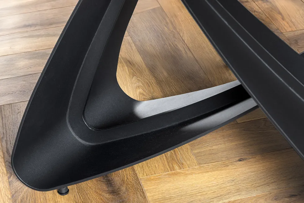 Ausziehbarer Esstisch INFINITY 180-260cm weiß Keramik Marmor schwarz Metall