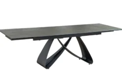 Ausziehbarer Esstisch INFINITY 180-260cm rost Keramik Marmor schwarz Metall
