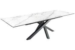 Ausziehbarer Esstisch MARVELOUS 180-220-260cm weiß Marmor Keramik made in Italy