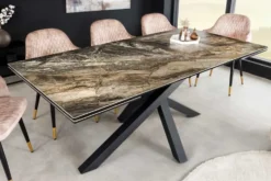 Ausziehbarer Esstisch MARVELOUS 180-220-260cm taupe Marmor Keramik made in Italy