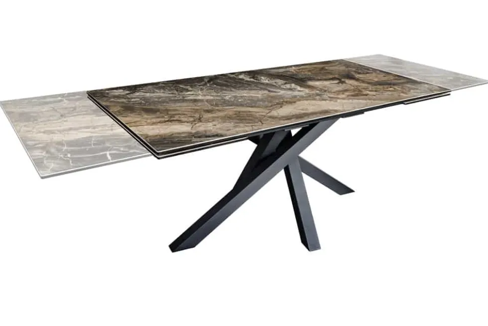 Ausziehbarer Esstisch MARVELOUS 180-220-260cm taupe Marmor Keramik made in Italy