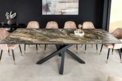 Ausziehbarer Esstisch MARVELOUS 180-220-260cm taupe Marmor Keramik made in Italy