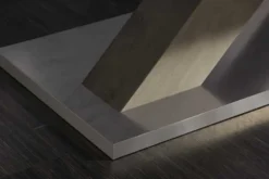 Ausziehbarer Esstisch MONTREAL 180-280cm Asteiche Holz X-Gestell Schwarzstahl