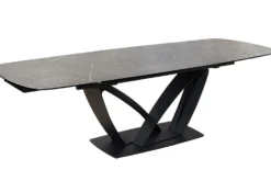 Ausziehbarer Esstisch PAPILLON 180-260cm graphit Keramik Marmor schwarz Metall