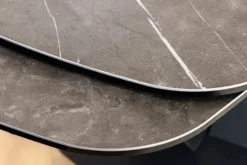 Ausziehbarer Esstisch PAPILLON 180-260cm graphit Keramik Marmor schwarz Metall