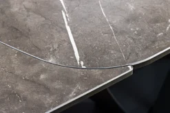 Ausziehbarer Esstisch PAPILLON 180-260cm graphit Keramik Marmor schwarz Metall