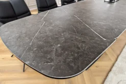 Ausziehbarer Esstisch PAPILLON 180-260cm graphit Keramik Marmor schwarz Metall