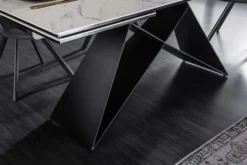 Ausziehbarer Esstisch PROMETHEUS 180-220-260cm weiß Marmor Keramik made in Italy