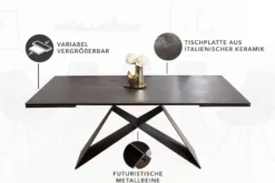 Ausziehbarer Esstisch PROMETHEUS 180-220-260cm Lava Keramik made in Italy