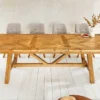 Ausziehbarer Esstisch RIVIERA 180-240cm natur recycelte Pinie Massivholz