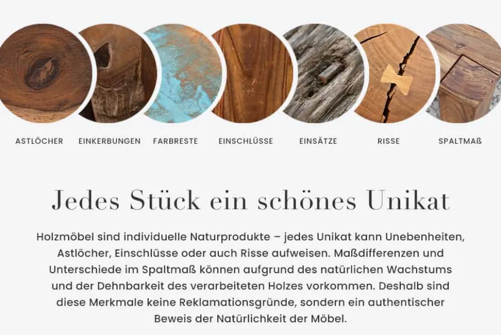Ausziehbarer Esstisch RIVIERA 180-240cm natur recycelte Pinie Massivholz